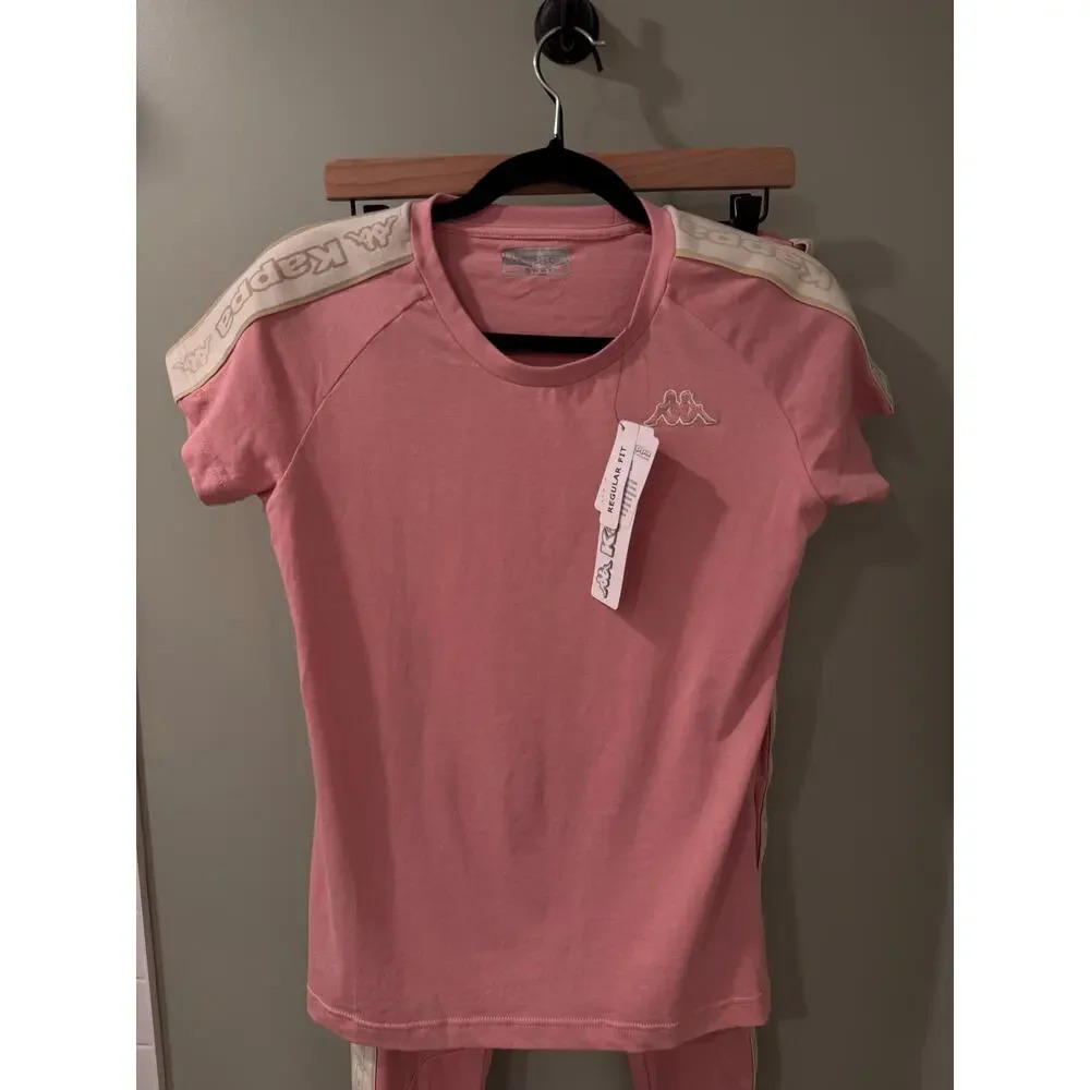 Kappa Women’s Pink Logo Athletic Set T-Shirt & Leggings 2-Piece Outfit New L/XL - Picture 4 of 10